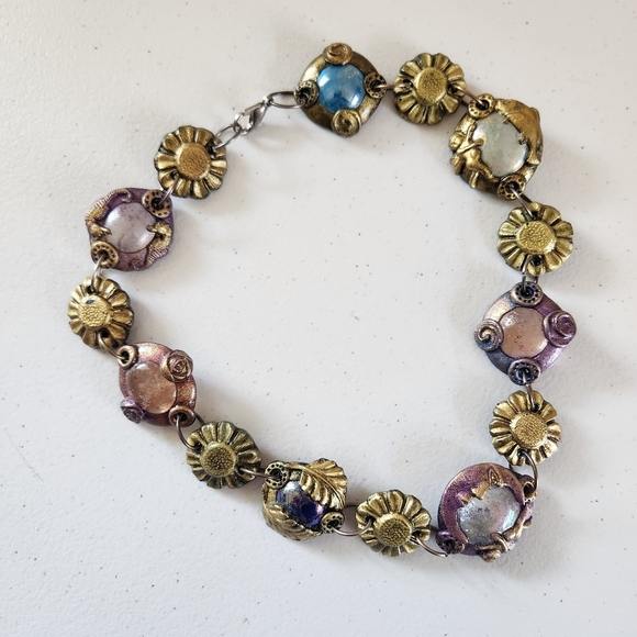 Y2K Fairycore Chunky Celestial Costume Jewelry Necklace Purple Vintage Fairy - Picture 2 of 11